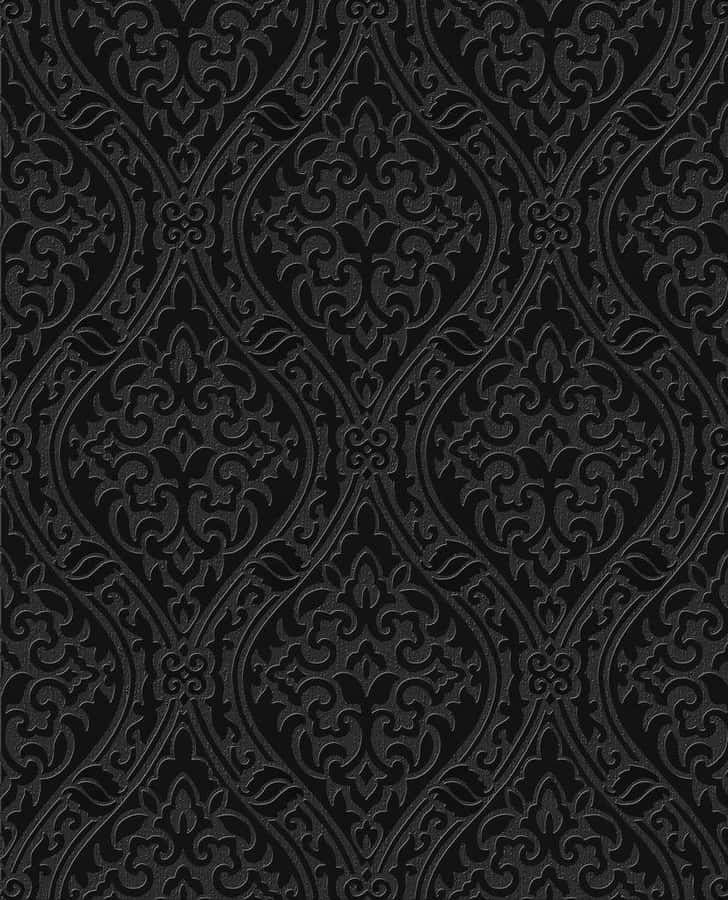 Elegant Black Damask Pattern Wallpaper