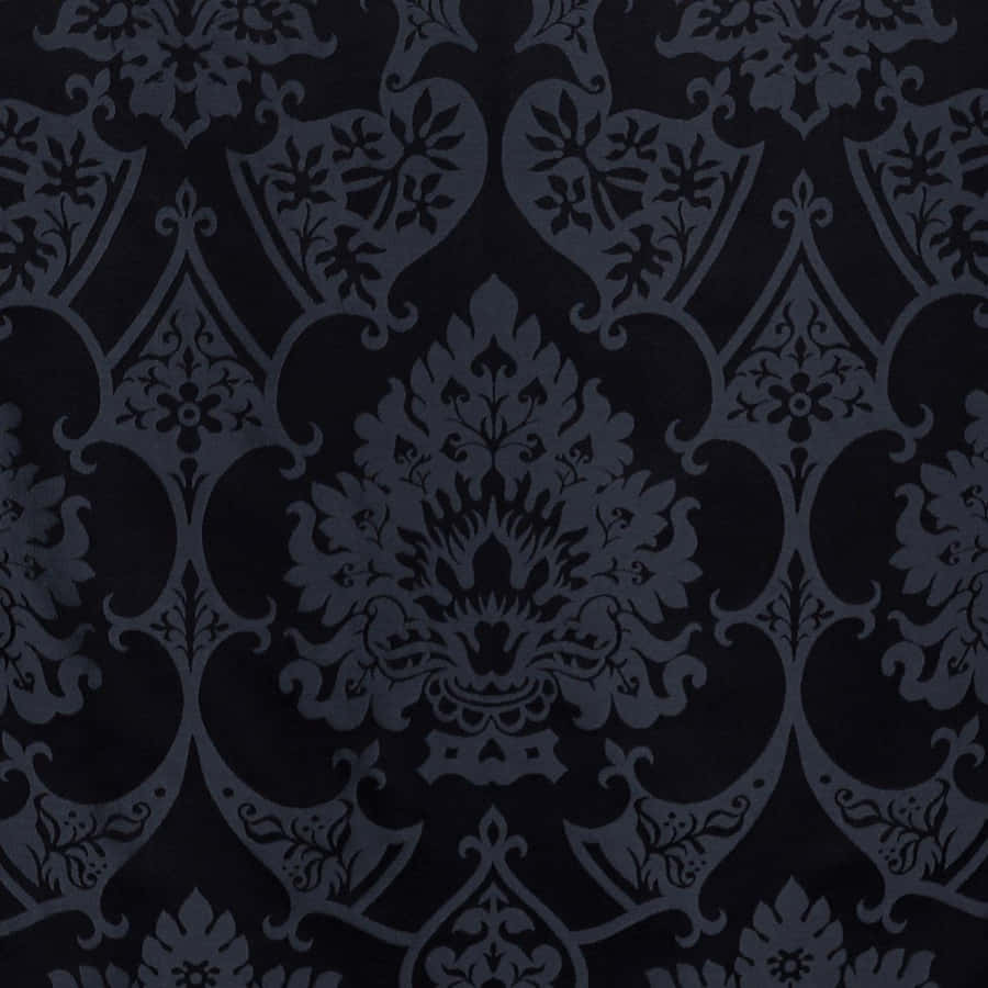Elegant Black Damask Pattern Wallpaper