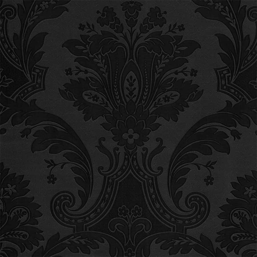 Elegant Black Damask Pattern Wallpaper
