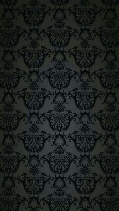 Elegant Black Damask Pattern Wallpaper