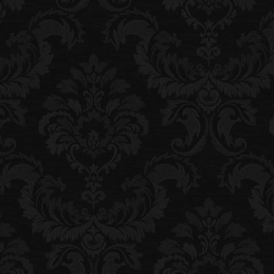 Elegant Black Damask Pattern Wallpaper