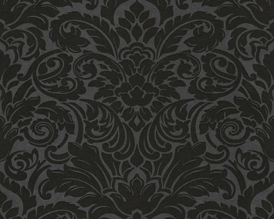 Elegant Black Damask Pattern Wallpaper