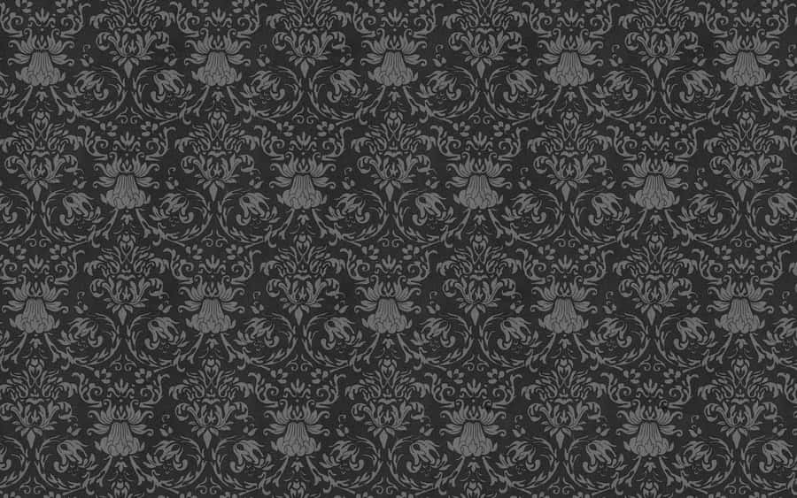 Elegant Black Damask Pattern Wallpaper