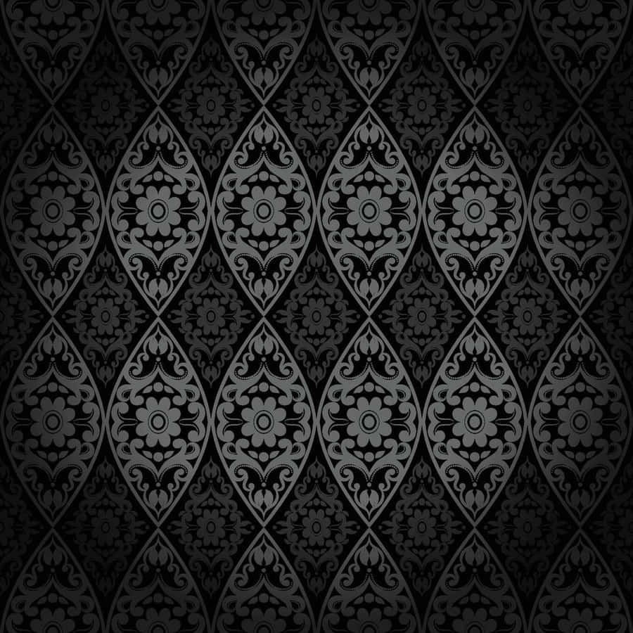 Elegant Black Damask Pattern Wallpaper