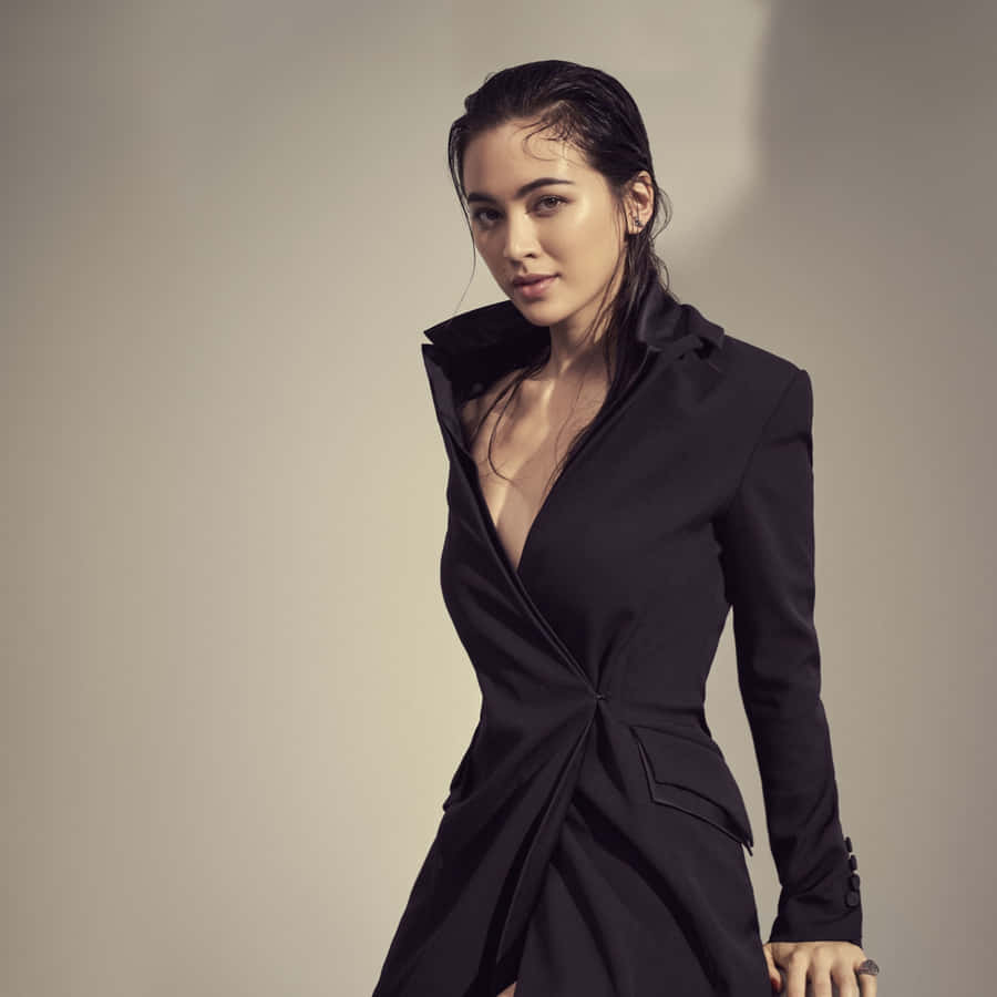 Elegant Black Dress Portrait Wallpaper