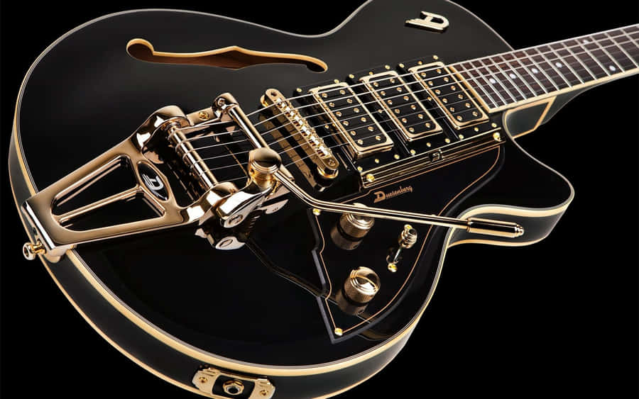 Elegant Black Electric Guitar Wallpaper