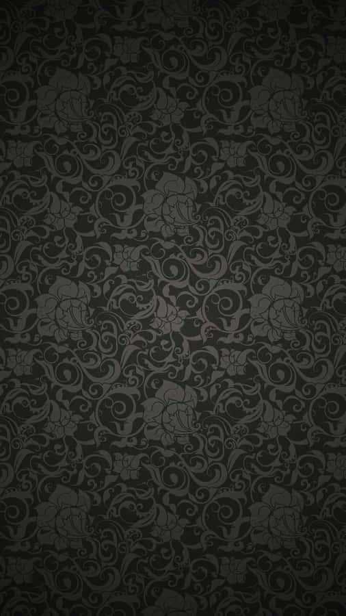 Elegant Black Floral Pattern Wallpaper