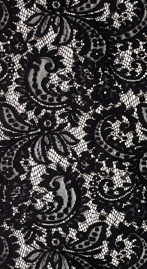 Elegant Black Lace Texture Wallpaper