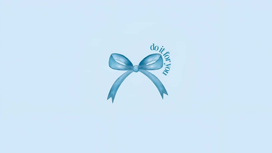 Elegant Blue Aesthetic Bow Wallpaper