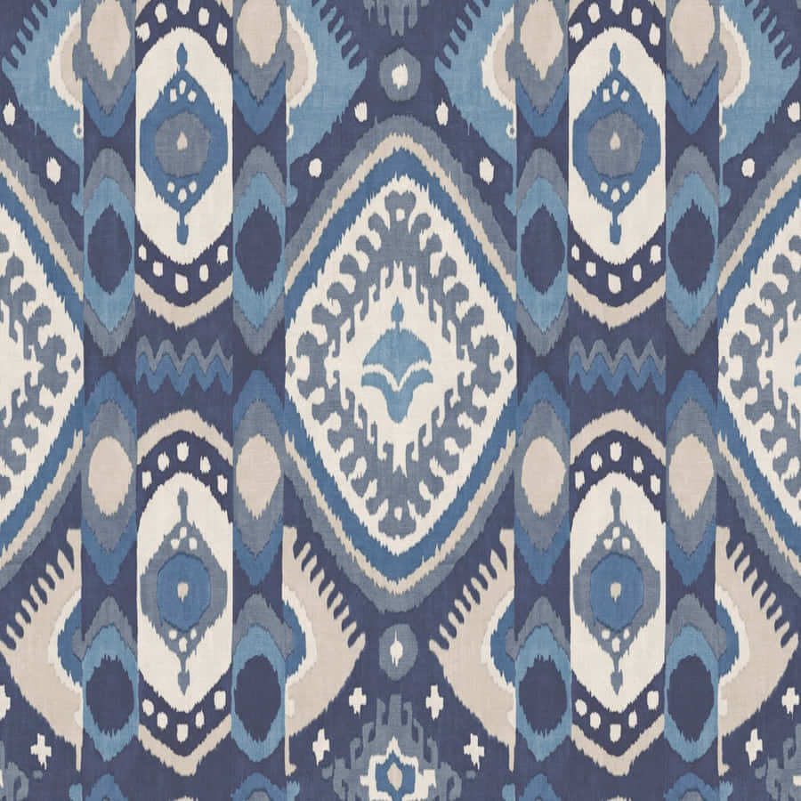 Elegant Blue Bukhara Inspired Pattern Wallpaper Wallpaper