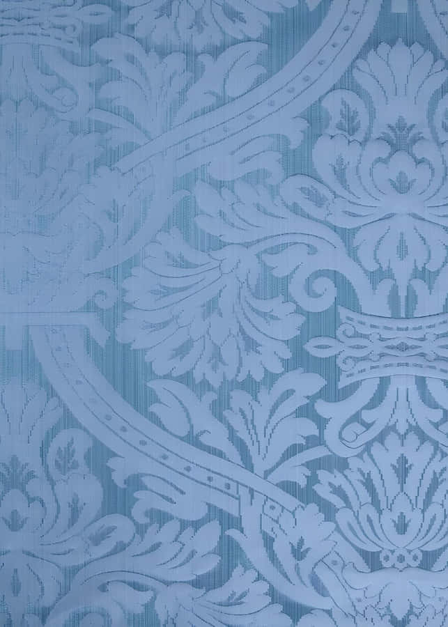 Elegant Blue Damask Pattern Wallpaper