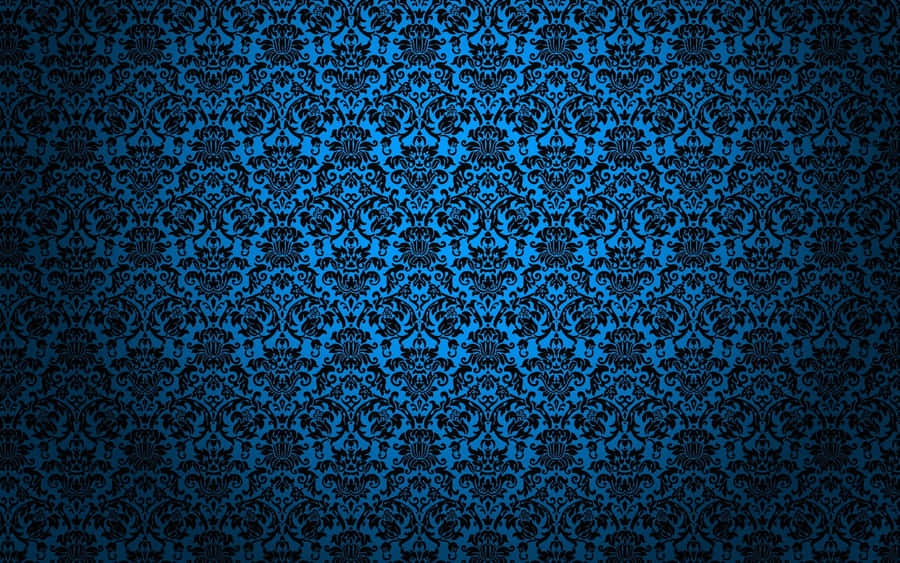 Elegant Blue Damask Pattern Wallpaper