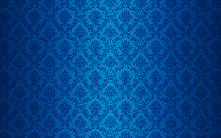 Elegant Blue Damask Pattern Wallpaper