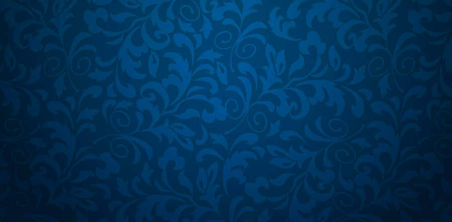 Elegant Blue Damask Pattern Wallpaper