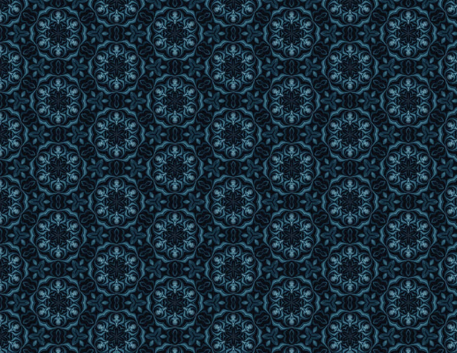 Elegant Blue Damask Pattern Wallpaper