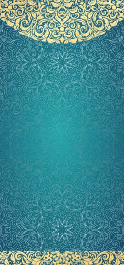 Elegant Blue Damask Pattern Wallpaper
