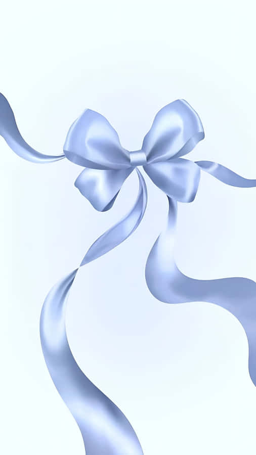 Elegant Blue Satin Bow Wallpaper
