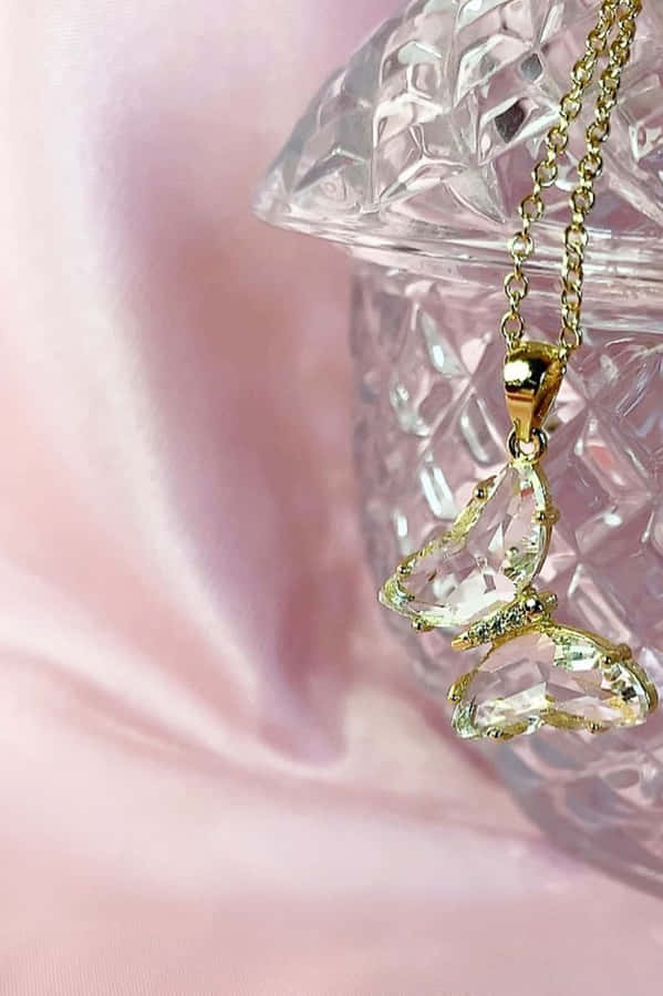Elegant Butterfly Pendant Jewelry Wallpaper