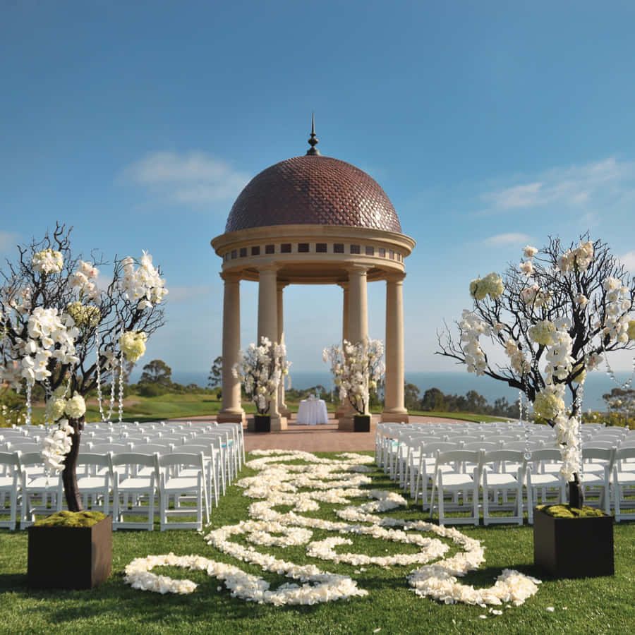 Elegant Garden Wedding Ceremony Wallpaper