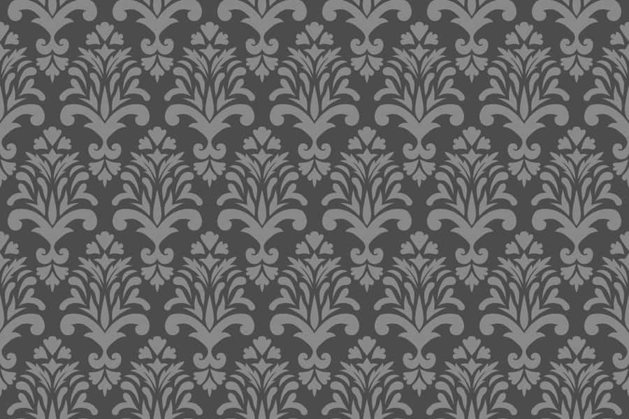 Elegant Gray Damask Pattern Wallpaper