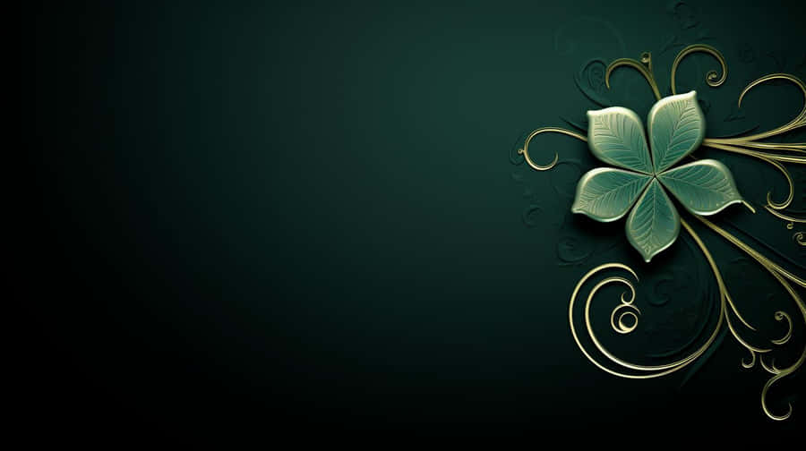 Elegant Green Clover Design Wallpaper