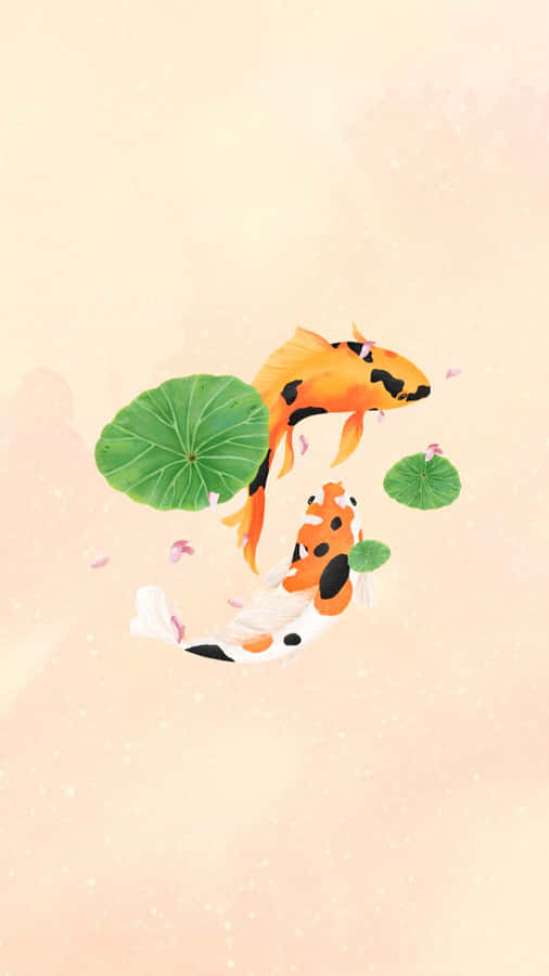 Elegant_ Koi_ Fish_ Among_ Lily_ Pads Wallpaper
