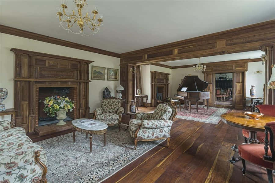 Elegant Living Room Interior Wallpaper