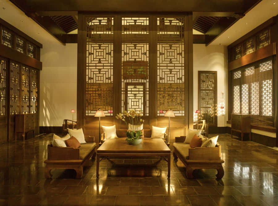 Elegant Lobby In The Historic Aman Summer Palace Wallpaper