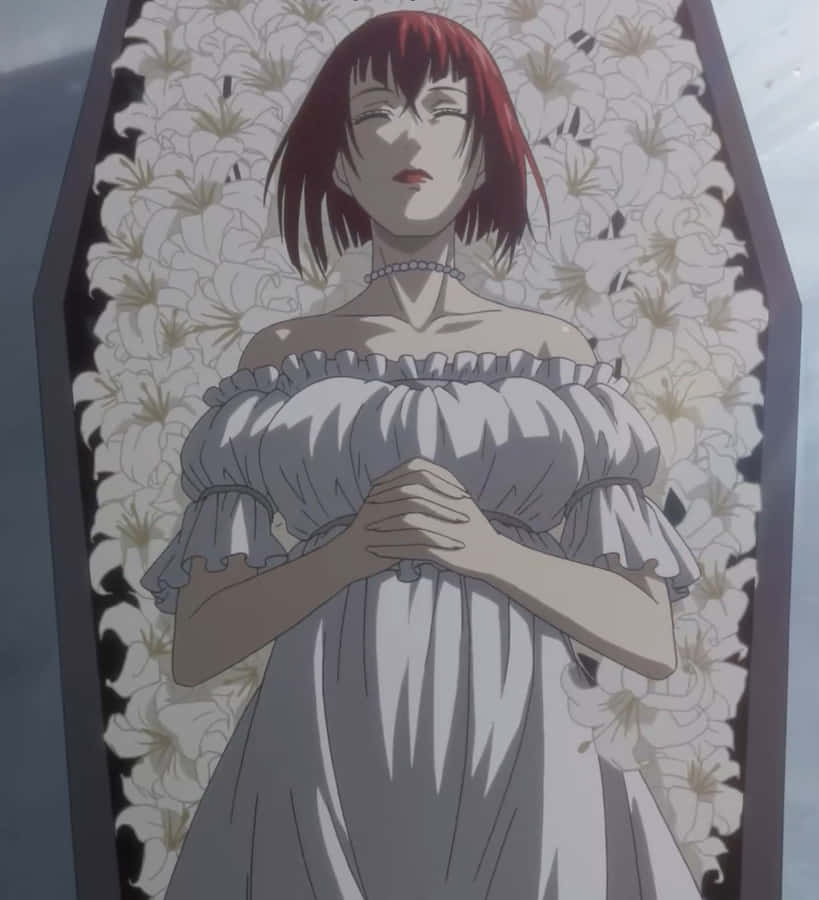 Elegant Madam Red In Her Classic Outfit Wallpaper