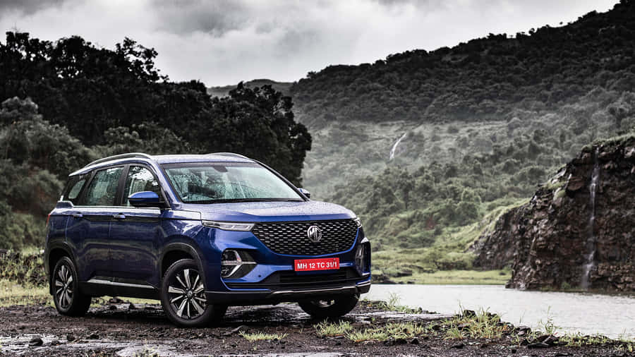 Elegant Mg Classic Car On The Road Wallpaper