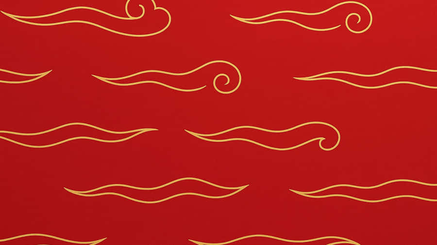 Elegant Oriental Wave Pattern Wallpaper