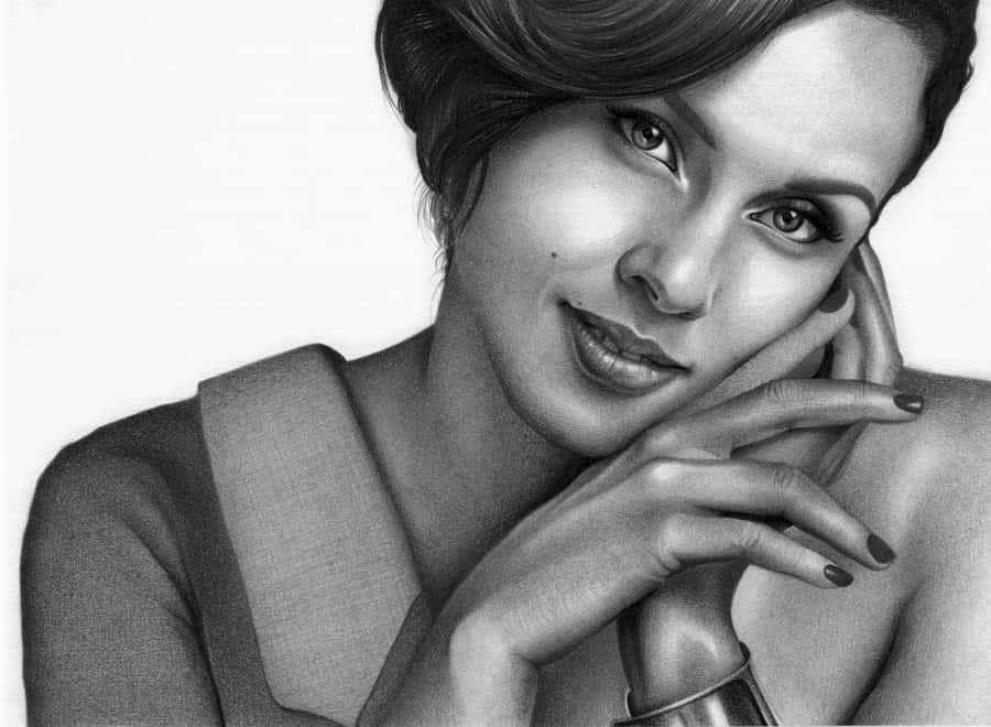 Elegant_ Pencil_ Portrait_ Sketch Wallpaper