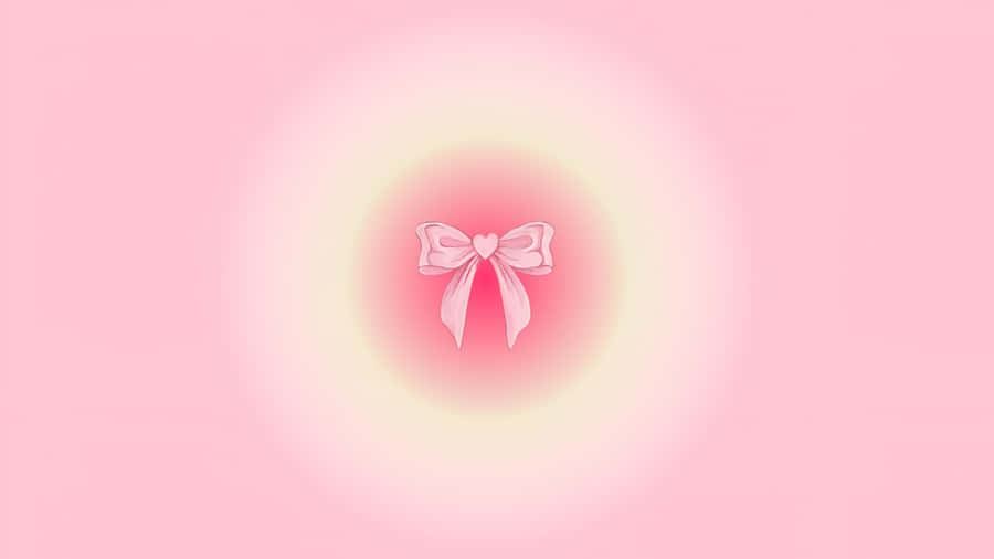 Elegant Pink Aesthetic Bow Wallpaper
