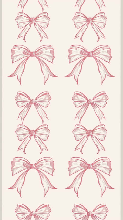 Elegant Pink Bow Pattern Wallpaper