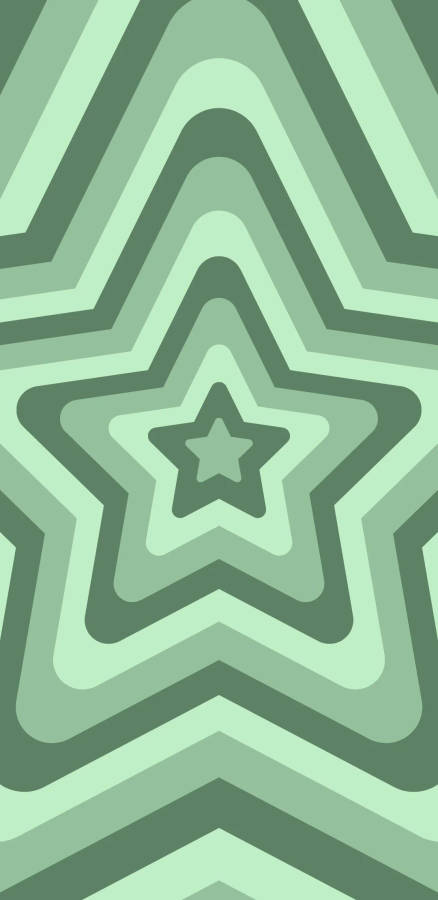 Elegant Preppy Pfp With Green Star Pattern Wallpaper