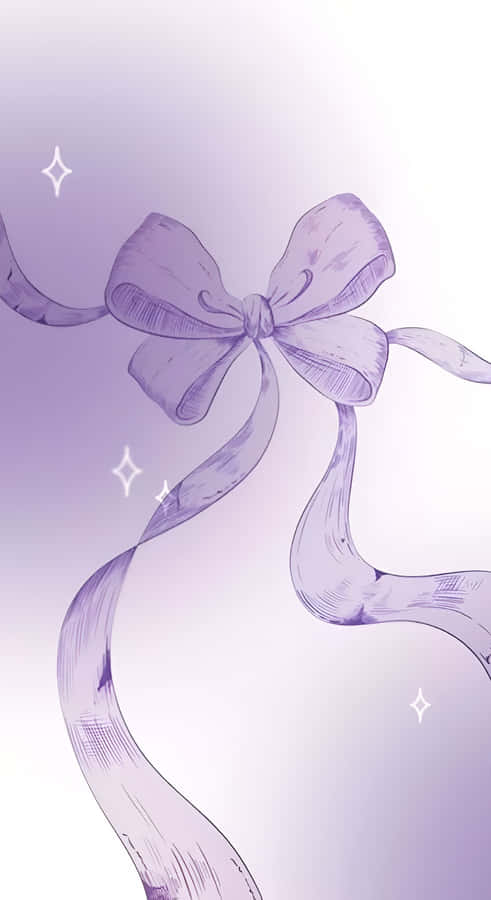 Elegant Purple Bow Design Wallpaper