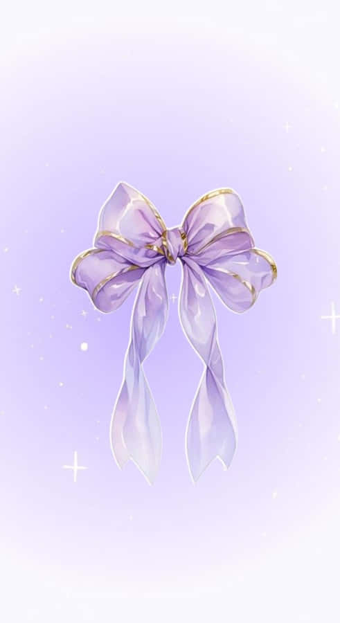 Elegant Purple Bow Design Wallpaper