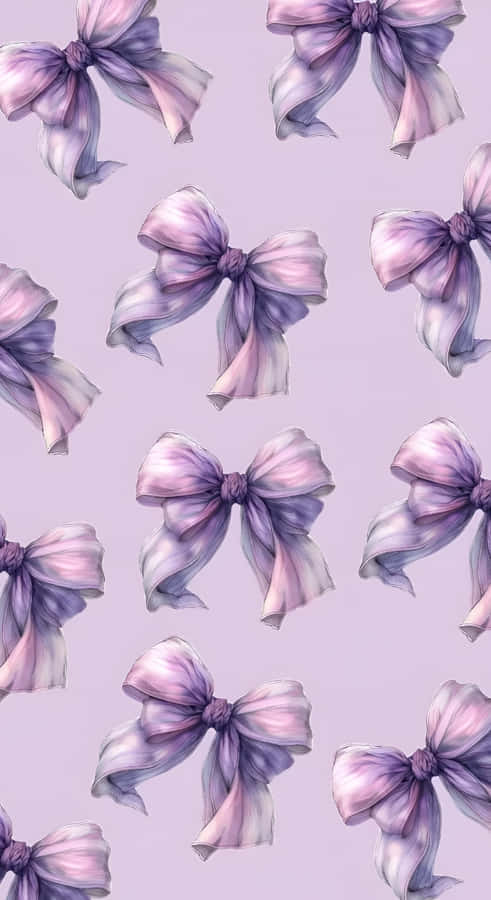 Elegant Purple Bow Pattern Wallpaper