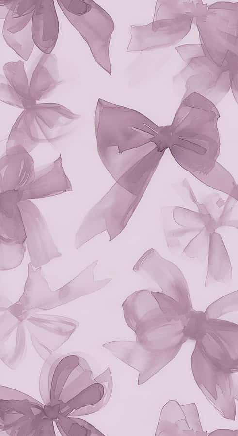 Elegant Purple Bow Pattern Wallpaper