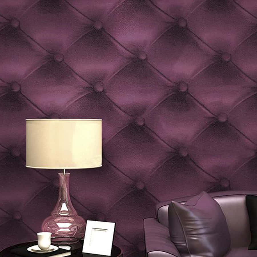Elegant Purple Leather Interior Wallpaper