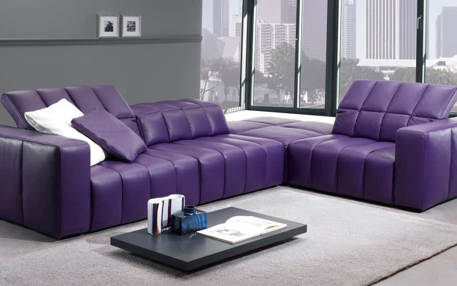 Elegant Purple Leather Texture Wallpaper