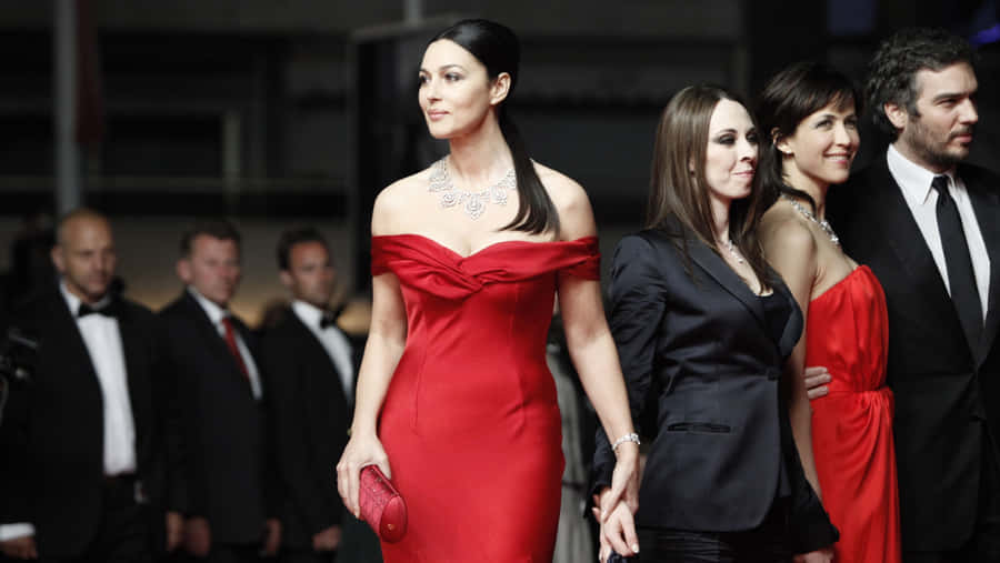 Elegant Red Dress Event4 K Wallpaper