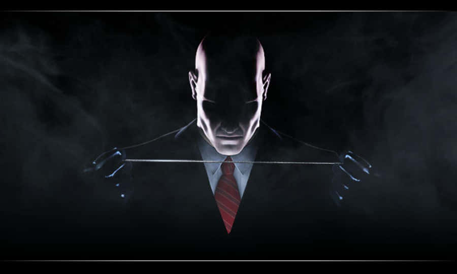 Elegant Red Tie On Gray Suit Wallpaper