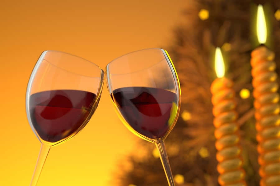 Elegant Red Wine Glass Filled With Fine Wine Wallpaper