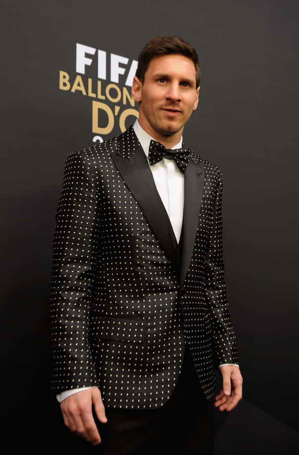 Elegant Soccer Starin Designer Suit Wallpaper