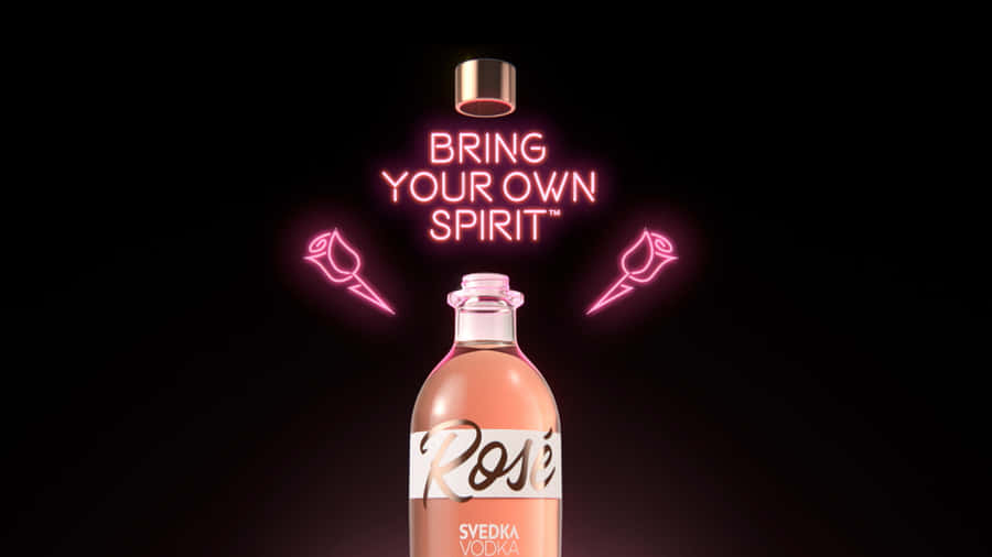 Elegant Svedka Flavored Vodka Rose In Open Bottle Wallpaper