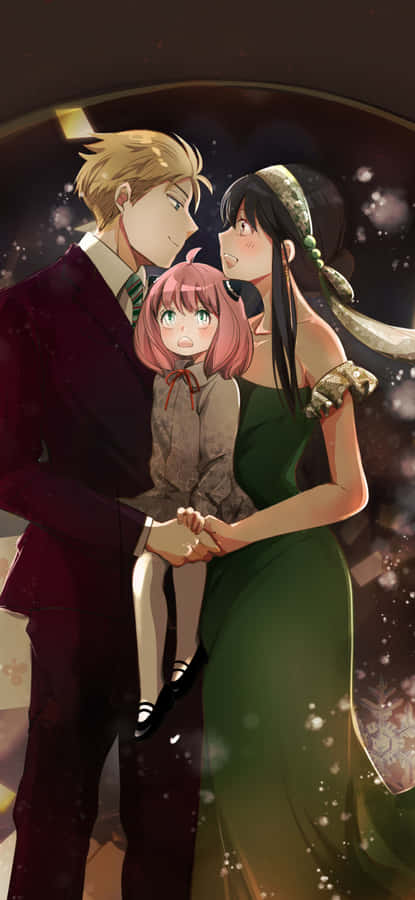 Elegant Trio Anime Style Artwork Wallpaper