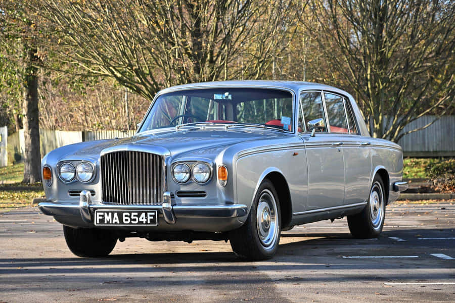Elegant Vintage Bentley T1 On Display Wallpaper