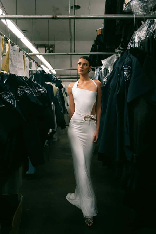 Elegant White Dress Backstage Wallpaper