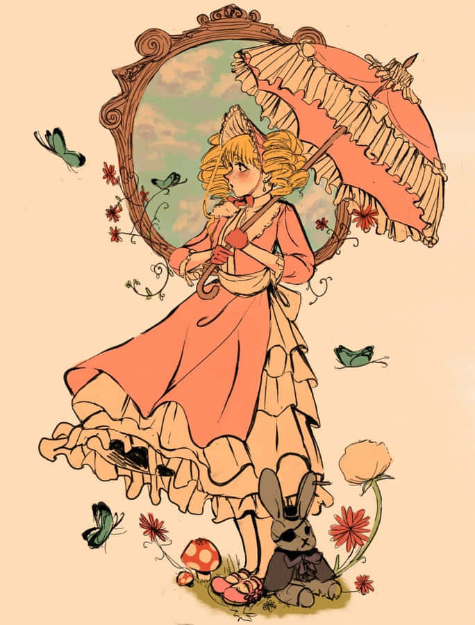 Elizabeth Midford Striking A Graceful Pose In Her Elegant Dress. Wallpaper